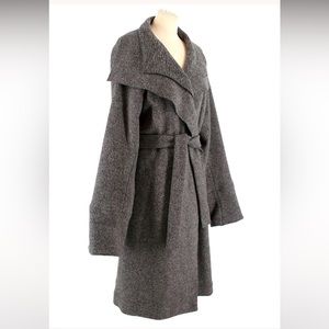 The Row Oversized,Grey Belted Virgin Wool Blend Coat